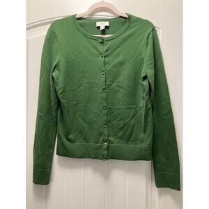 Ann Taylor Loft Women’s Button‎ Front Long Sleeve Cardigan Sweater Size M Green